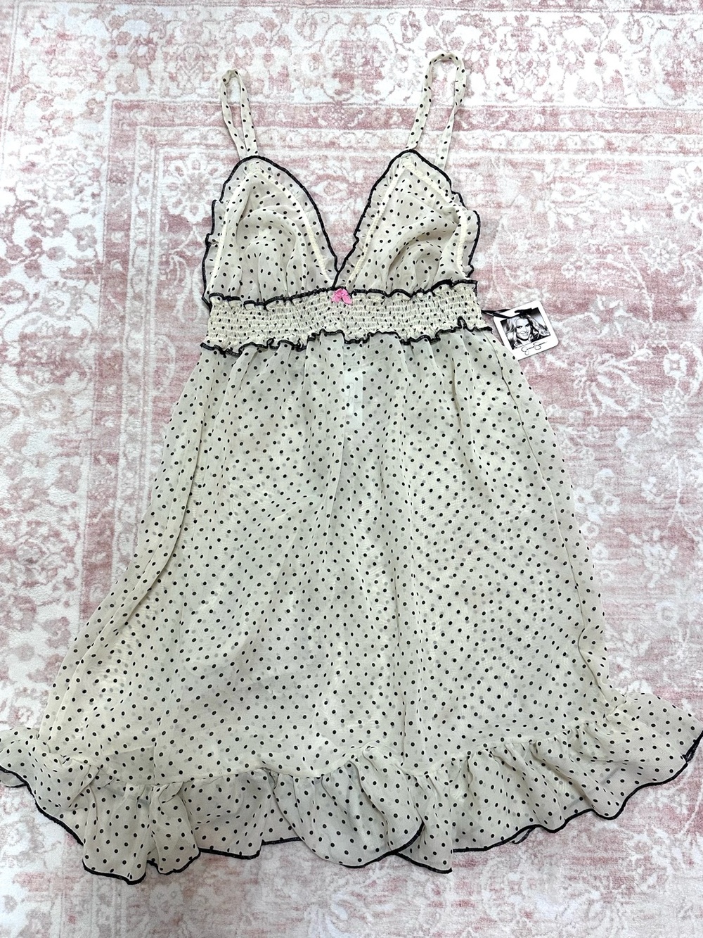NWT 🖤 Set Polka Dot Nighty By Jessica Simpson - Picture 1 of 10
